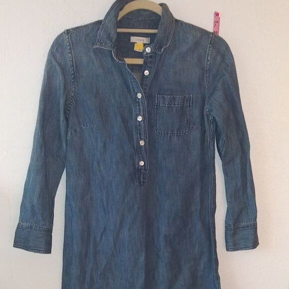 J. Crew Chambray/Denim Tunic/Dress SZ 0 - Picture 4 of 9